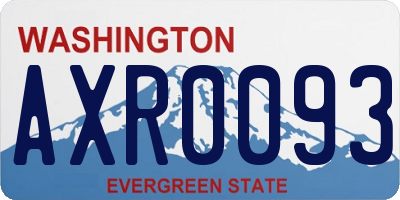 WA license plate AXR0093