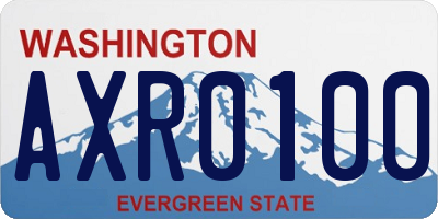 WA license plate AXR0100