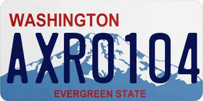 WA license plate AXR0104