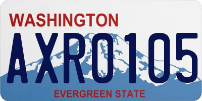 WA license plate AXR0105