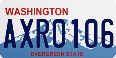 WA license plate AXR0106