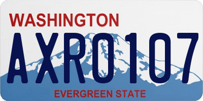 WA license plate AXR0107