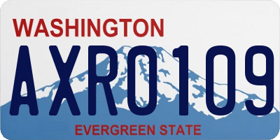 WA license plate AXR0109