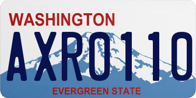 WA license plate AXR0110