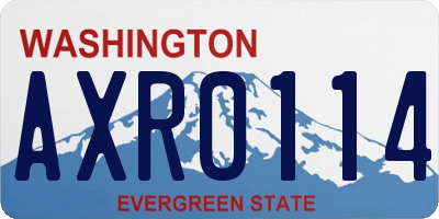WA license plate AXR0114