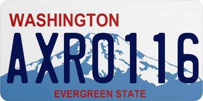 WA license plate AXR0116