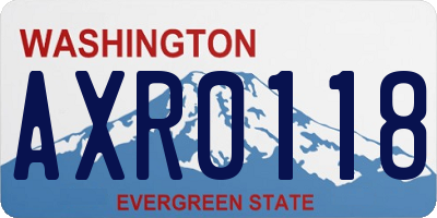 WA license plate AXR0118