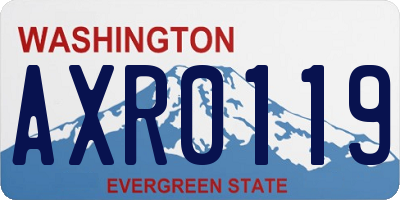 WA license plate AXR0119