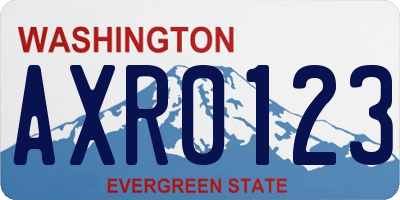 WA license plate AXR0123