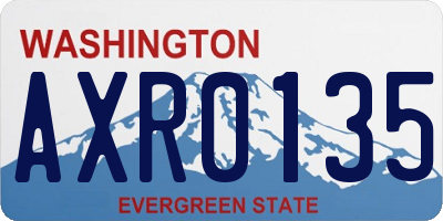 WA license plate AXR0135