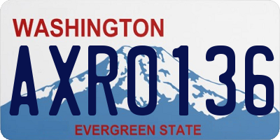 WA license plate AXR0136