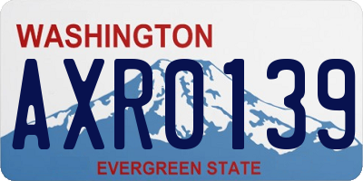 WA license plate AXR0139