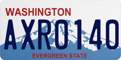 WA license plate AXR0140