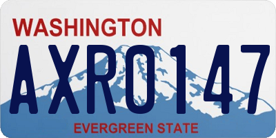 WA license plate AXR0147