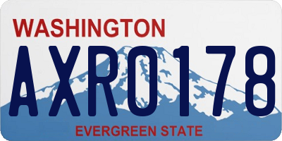 WA license plate AXR0178