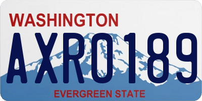 WA license plate AXR0189