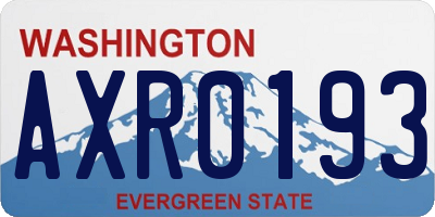 WA license plate AXR0193