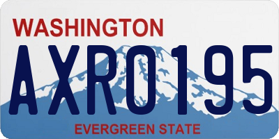 WA license plate AXR0195
