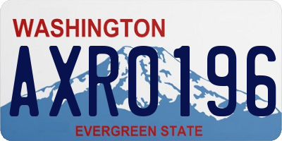 WA license plate AXR0196