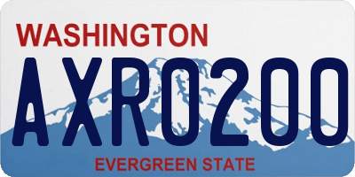 WA license plate AXR0200
