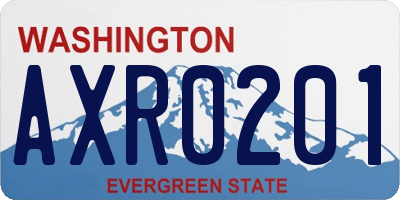 WA license plate AXR0201