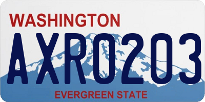 WA license plate AXR0203