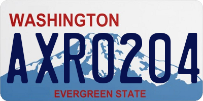 WA license plate AXR0204