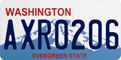 WA license plate AXR0206
