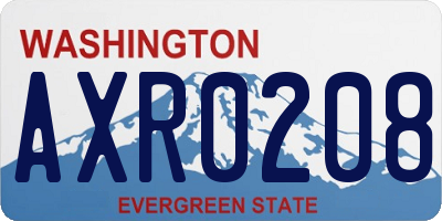 WA license plate AXR0208