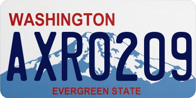 WA license plate AXR0209