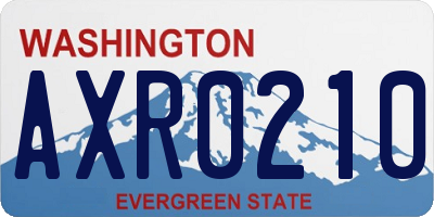 WA license plate AXR0210