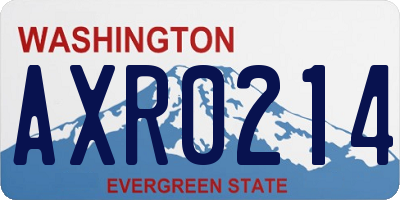 WA license plate AXR0214