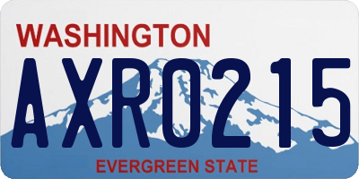 WA license plate AXR0215