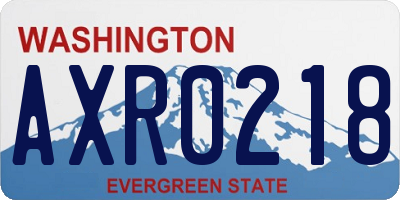 WA license plate AXR0218