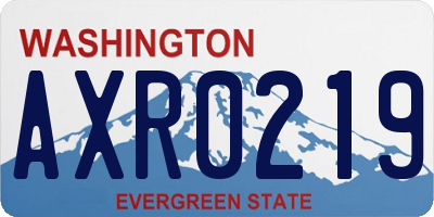 WA license plate AXR0219
