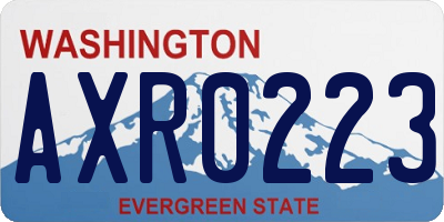 WA license plate AXR0223