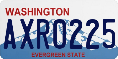 WA license plate AXR0225
