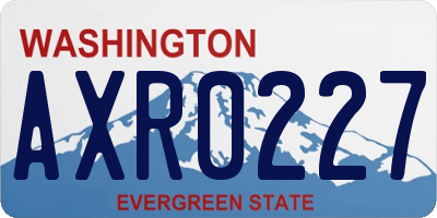 WA license plate AXR0227