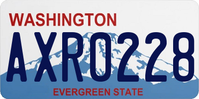 WA license plate AXR0228