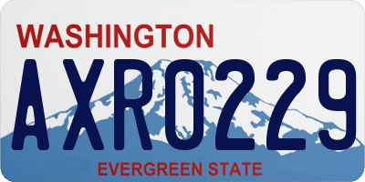 WA license plate AXR0229