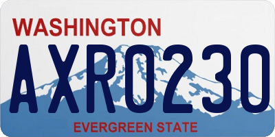 WA license plate AXR0230