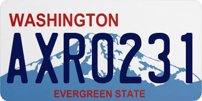 WA license plate AXR0231