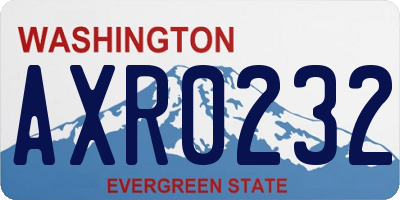 WA license plate AXR0232