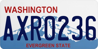 WA license plate AXR0236