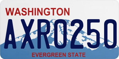 WA license plate AXR0250