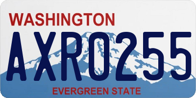 WA license plate AXR0255