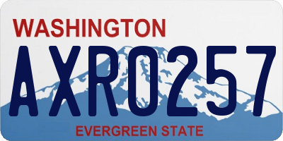 WA license plate AXR0257