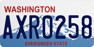 WA license plate AXR0258