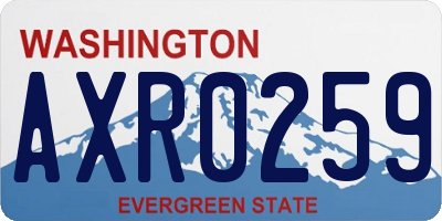 WA license plate AXR0259