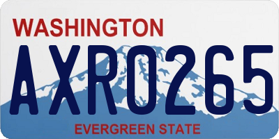 WA license plate AXR0265